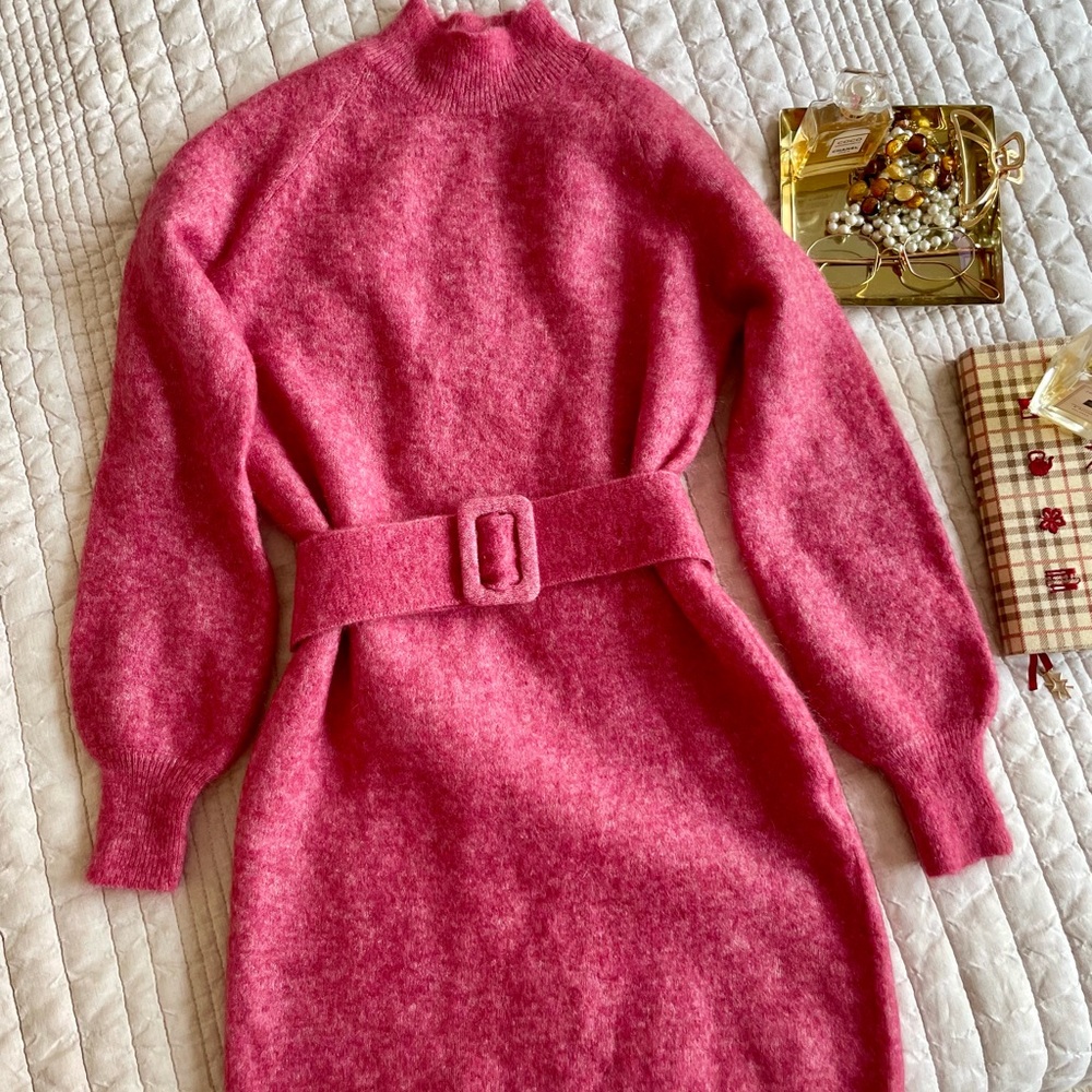 Sezane Belted Knit Dress Size S